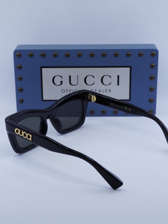 Exclusive Sale! Gucci GG1773S 001 Cat Eye Sunglasses - Black / Grey main image 10